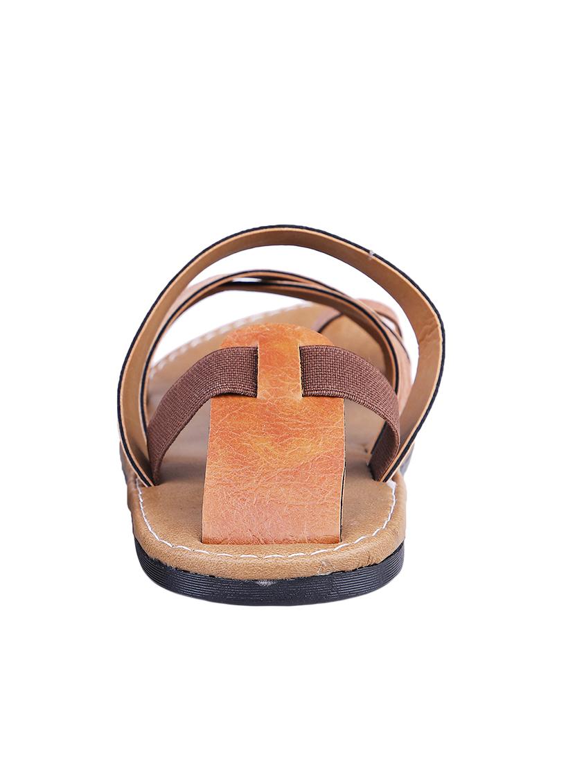 tan leatherette back strap sandal - 13979177 - Standard Image - 2