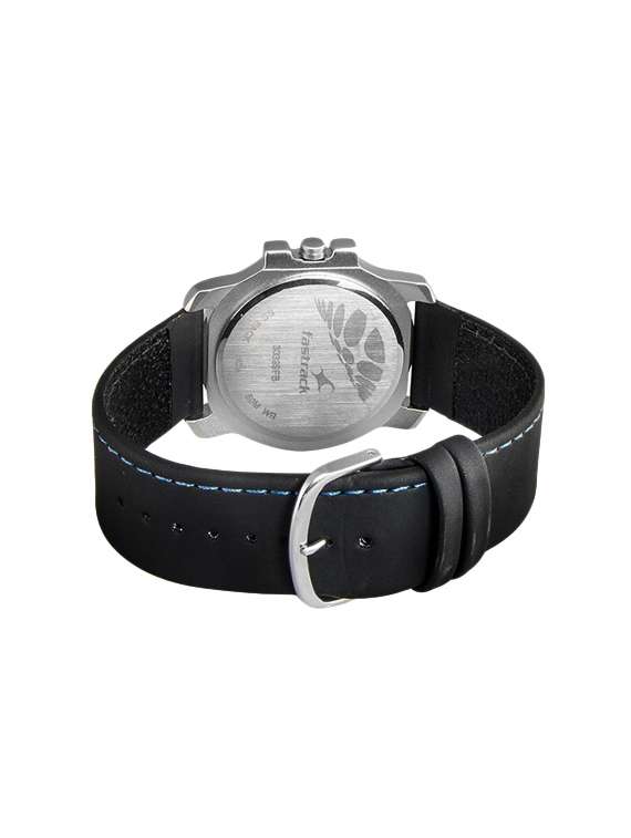 Leather 3039sl01 Fastrack Quartz Analog Silver Dial Leather Strap