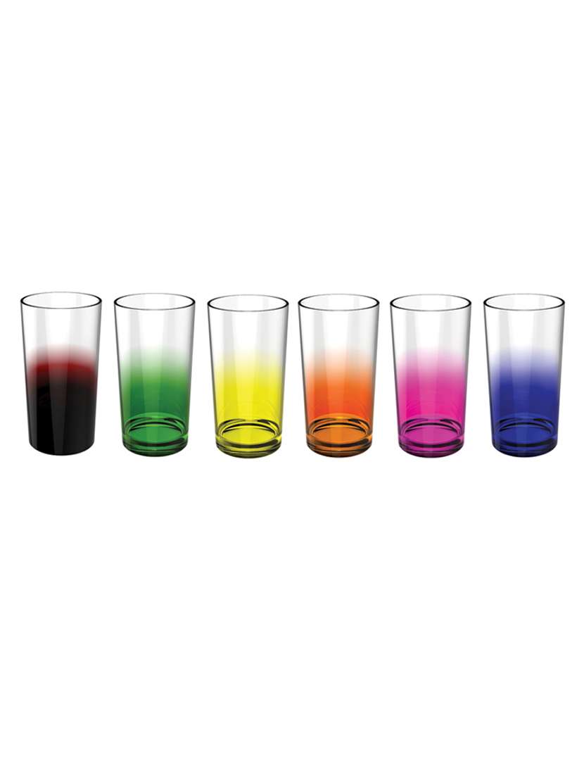 highball set of 6 unbreakable 330 ml rainbow glasses