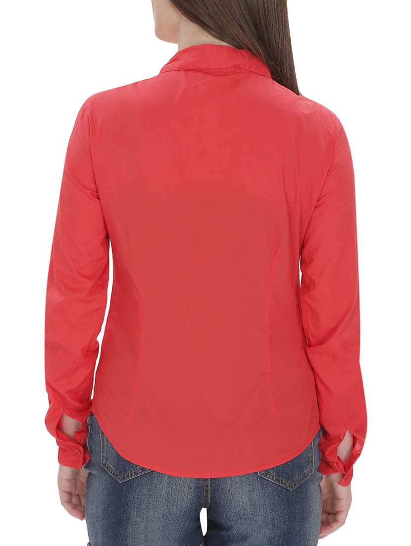 red cotton regular shirt - 13991605 -  Standard Image - 2
