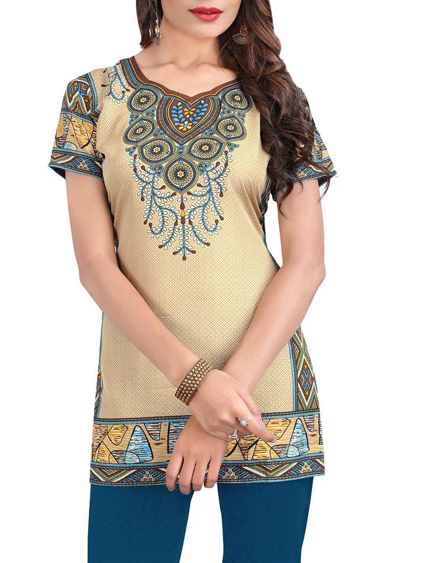 brown crepe straight kurti