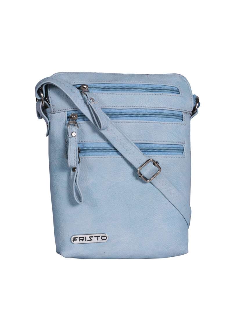 blue leatherette  regular sling bag