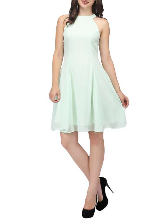 women's fit & flare solid dress