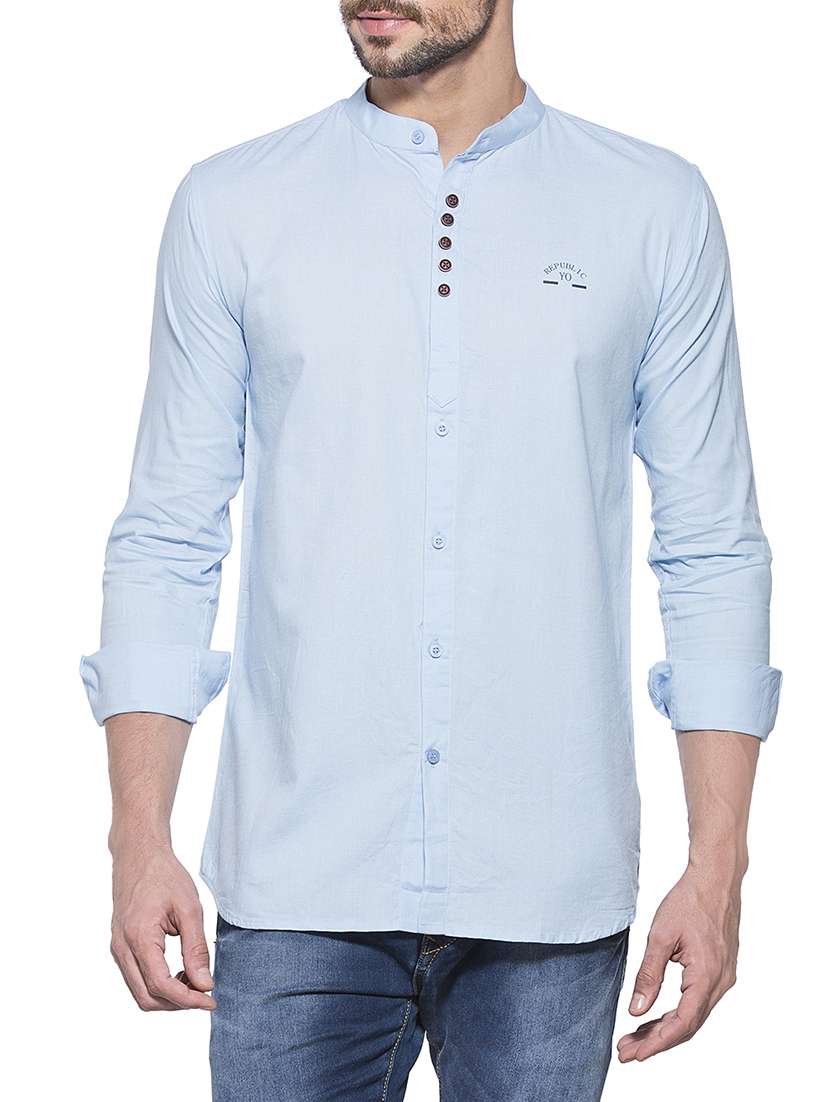 light blue cotton casual shirt