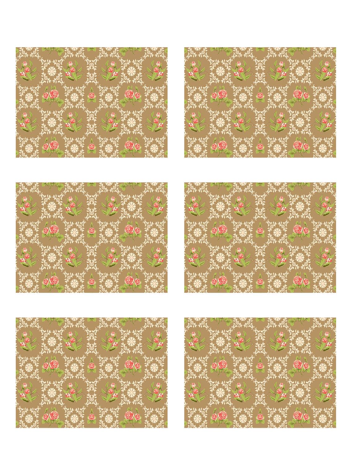 printed polyester table mat set of 6 pcs