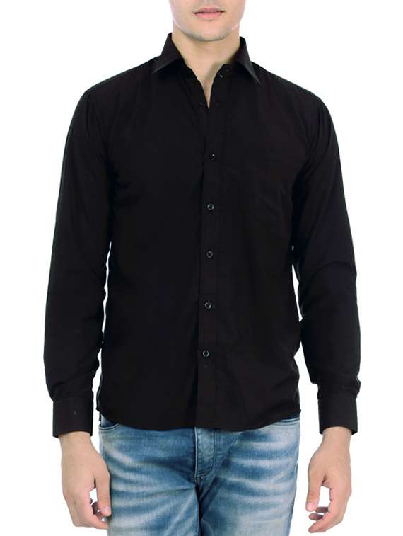 black cotton casual shirt