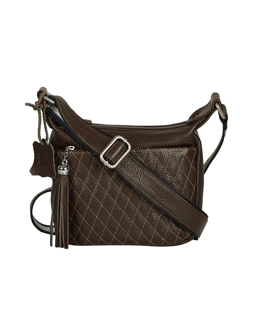brown leather sling bag - 14002083 - Zoom Image - 0