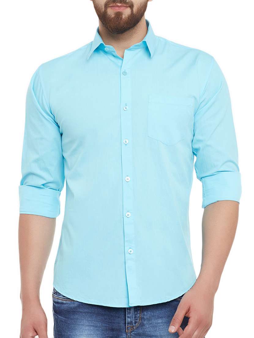 light blue cotton casual shirt