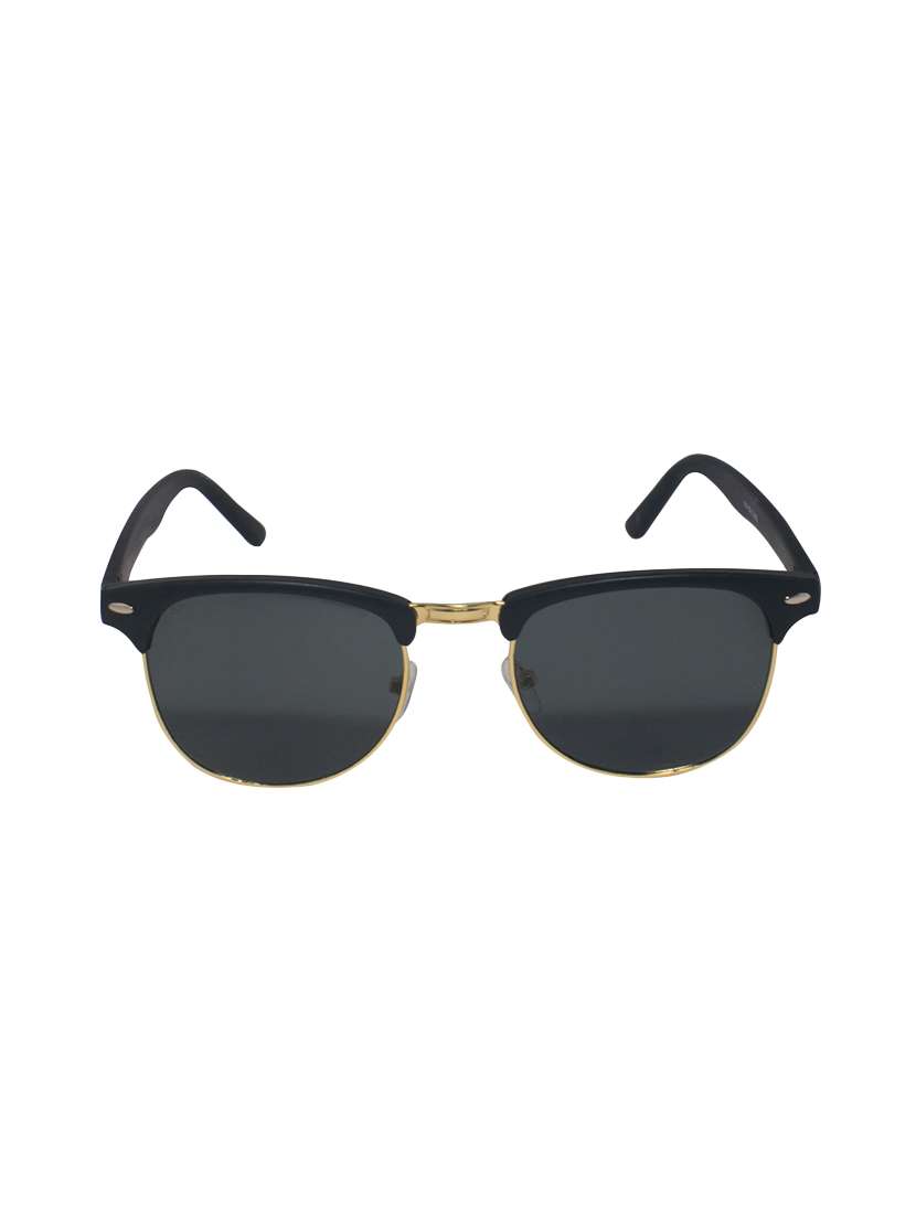 hipe unisex wayfarer black semi-rimless frame sunglasses