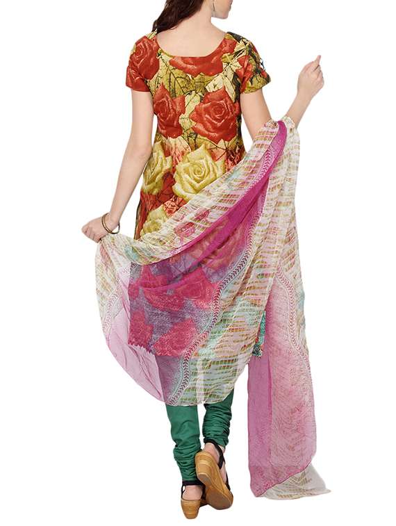 brown cotton printed dress material - 14009889 -  Standard Image - 2