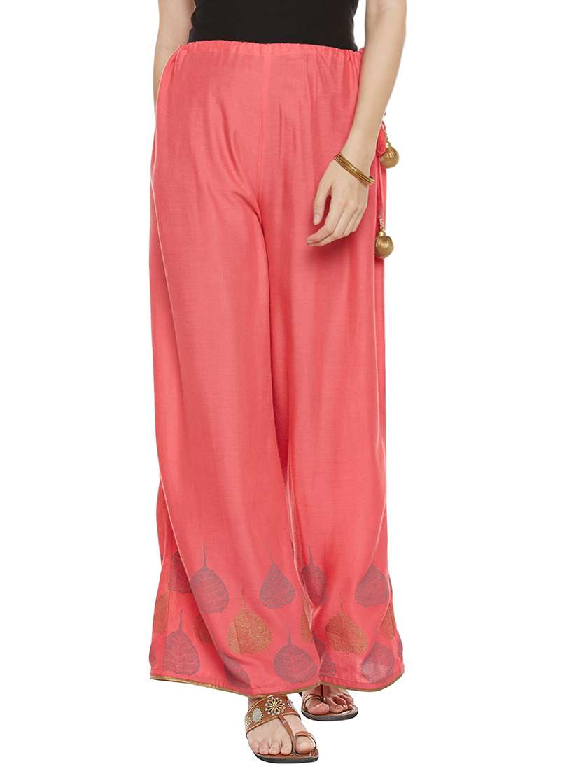 block printed palazzo with drawstring