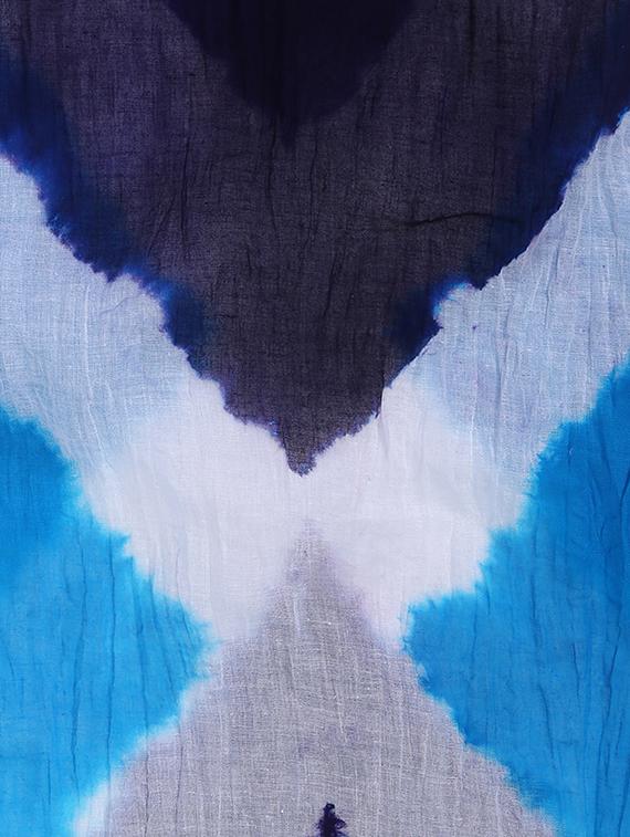 blue cotton tie & dye dupatta - 14010279 - Standard Image - 2