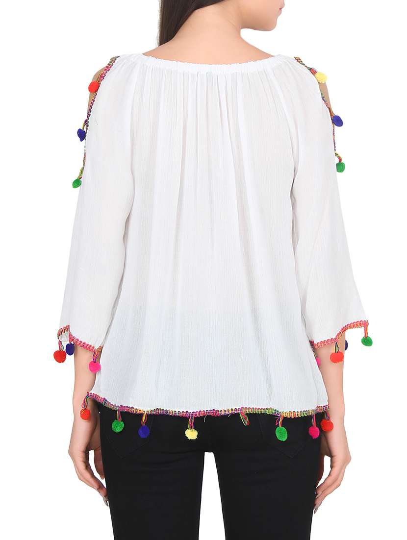 white viscose regular top - 14033486 -  Standard Image - 2