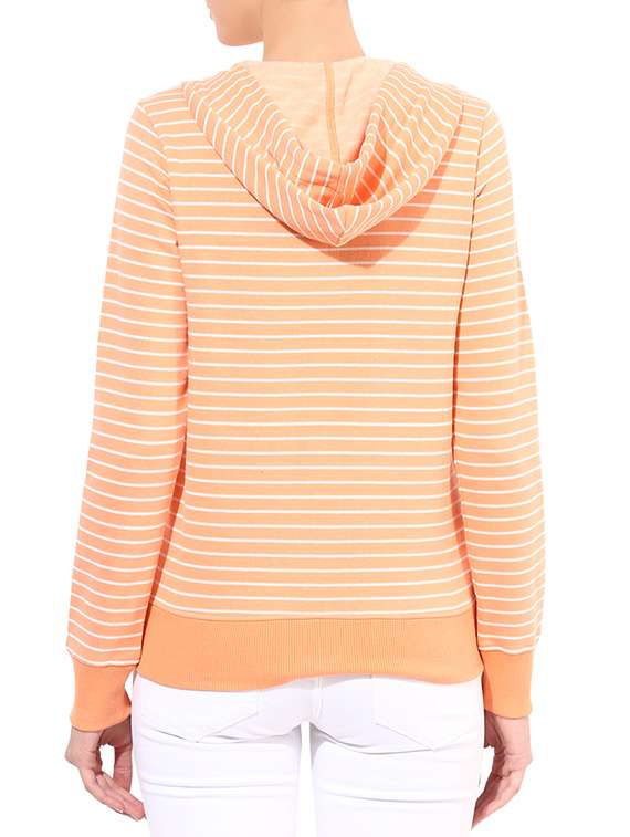 long sleeved striped hooded jacket - 14041551 - Standard Image - 2
