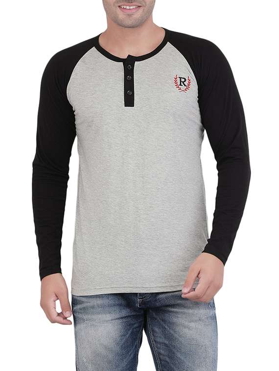 grey cotton raglan t-shirt