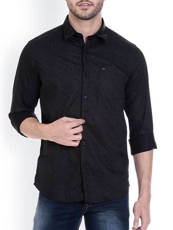 black cotton casual shirt