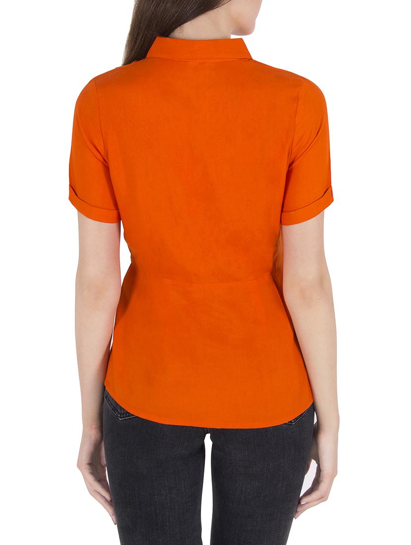 orange viscose regular shirt - 14046591 - Standard Image - 2