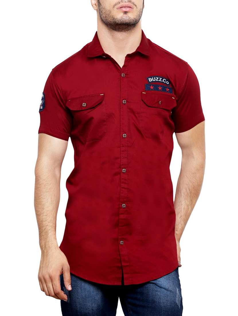 mens solid casual shirt