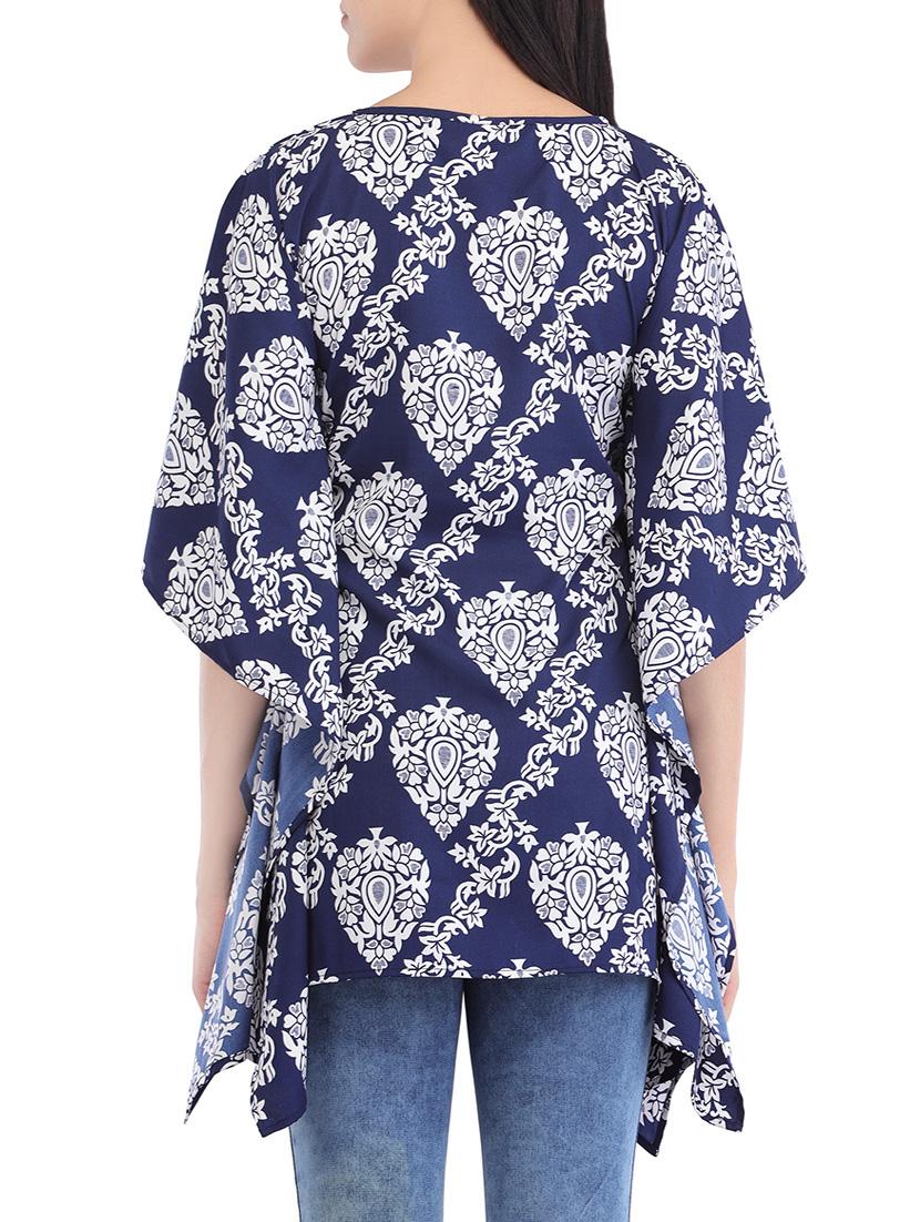 round neck printed kaftan top - 14049041 - Standard Image - 2