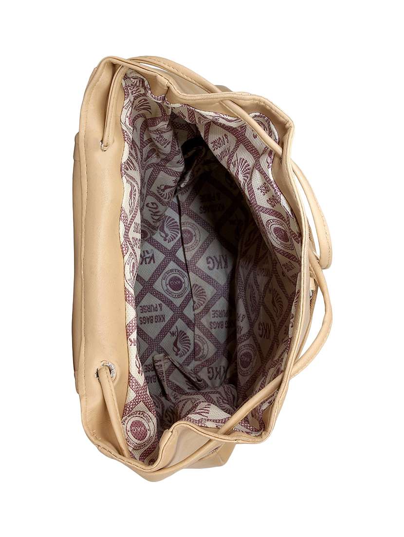 beige leatherette regular backpack - 14052020 -  Standard Image - 2