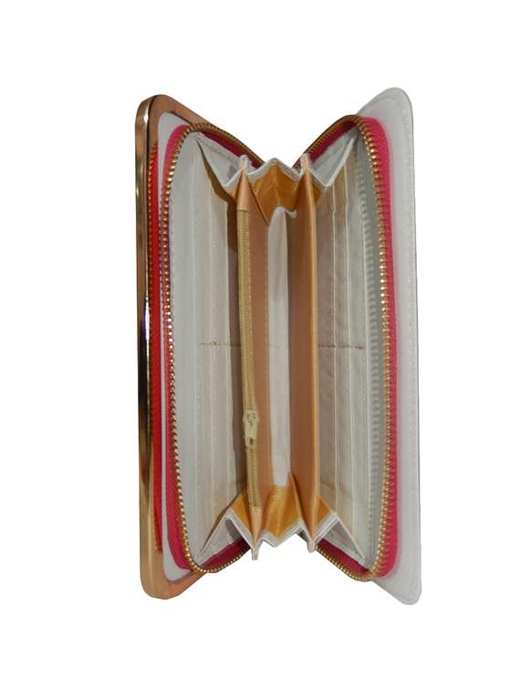 white leatherette  regular clutch - 14052048 -  Standard Image - 2