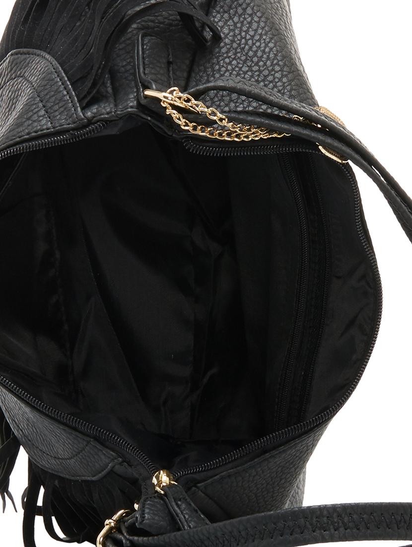 black leatherette regular sling bag - 14052380 - Standard Image - 2