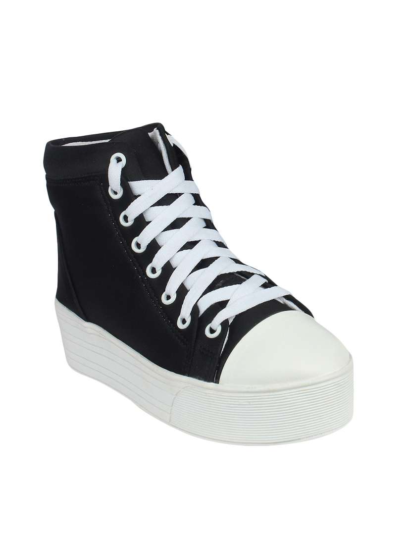 black canvas laceup sneakers