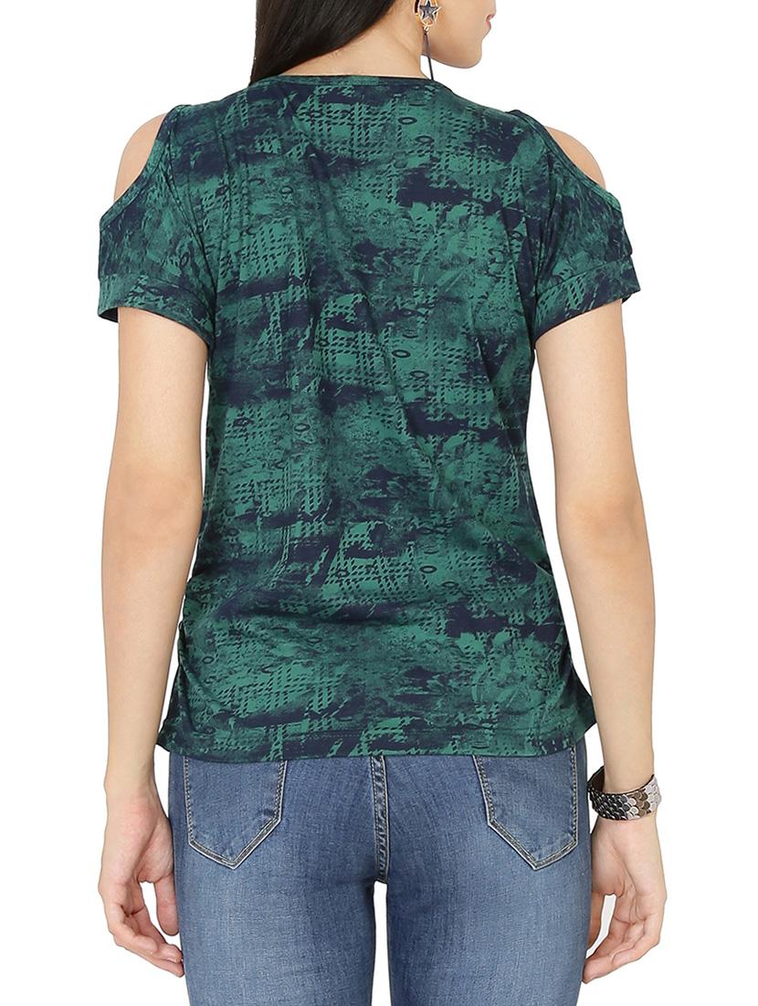 cold shoulder round neck top - 14063921 - Standard Image - 2