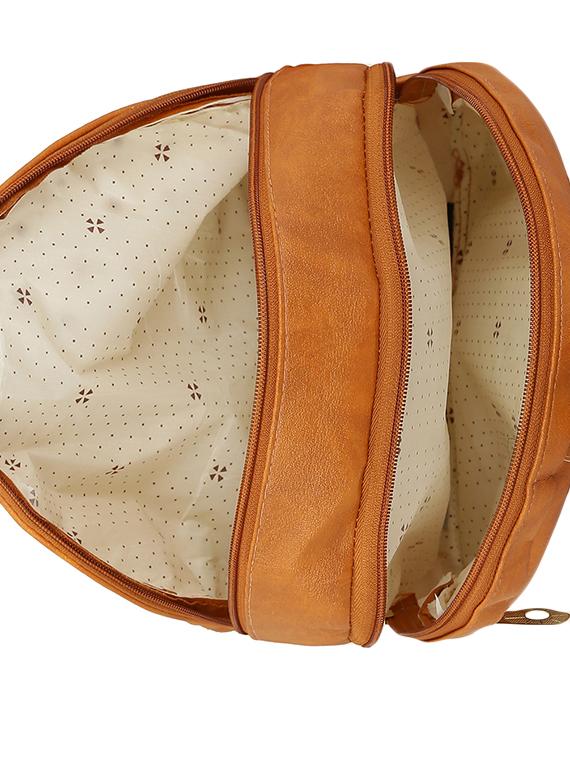 tan leatherette fashion backpack - 14082317 - Standard Image - 2