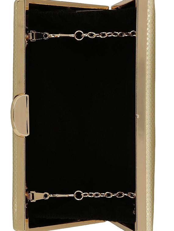 gold metal box clutch - 14082340 - Standard Image - 2