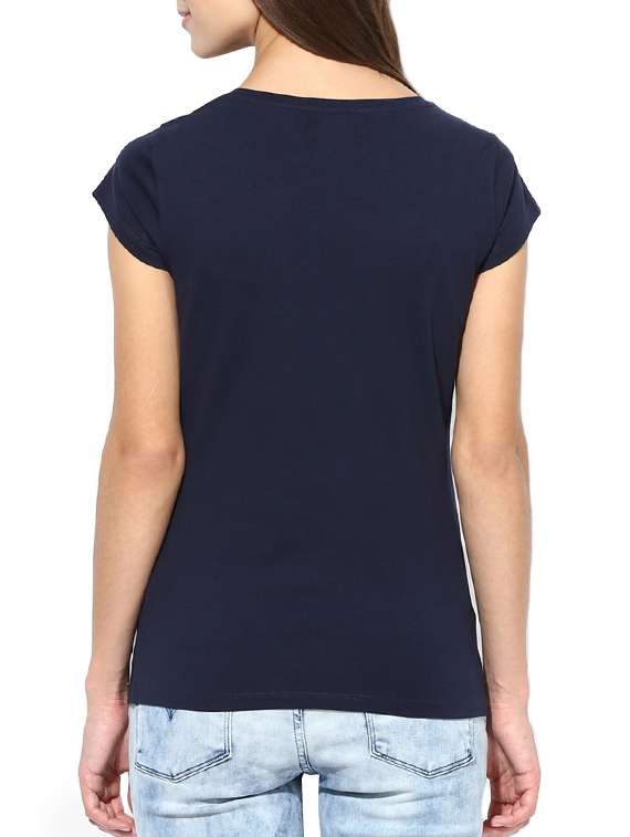 navy blue cotton blend regular tee - 14082667 -  Standard Image - 2