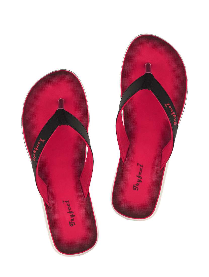 red leatherette flip flop