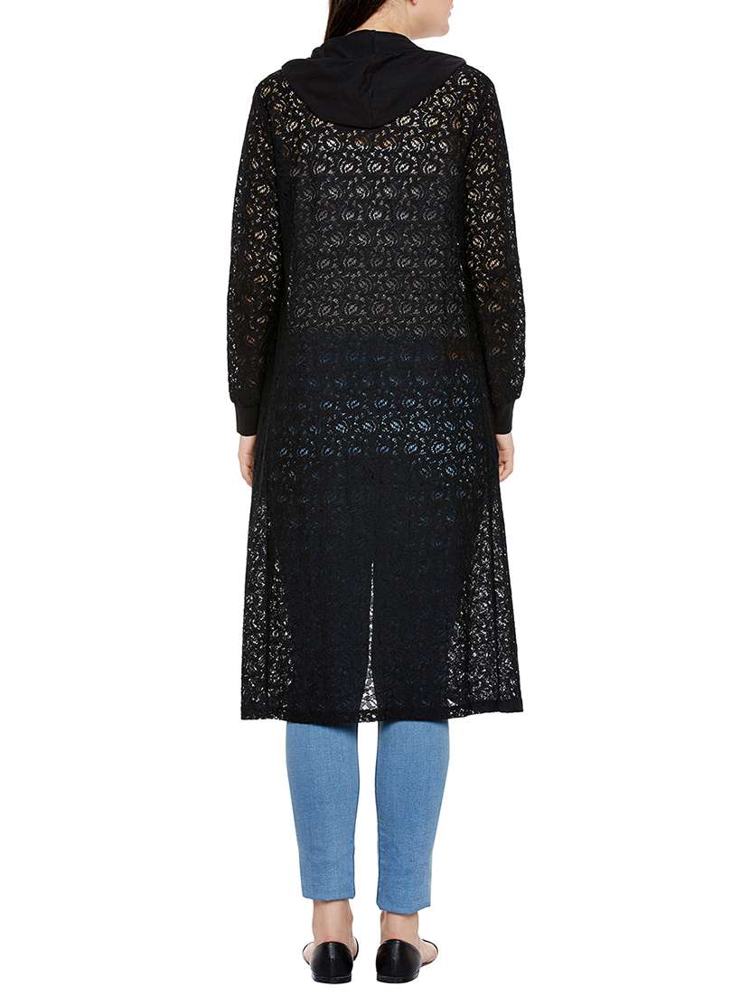 long sleeved laced hooded shrug  - 14088404 -  Standard Image - 2