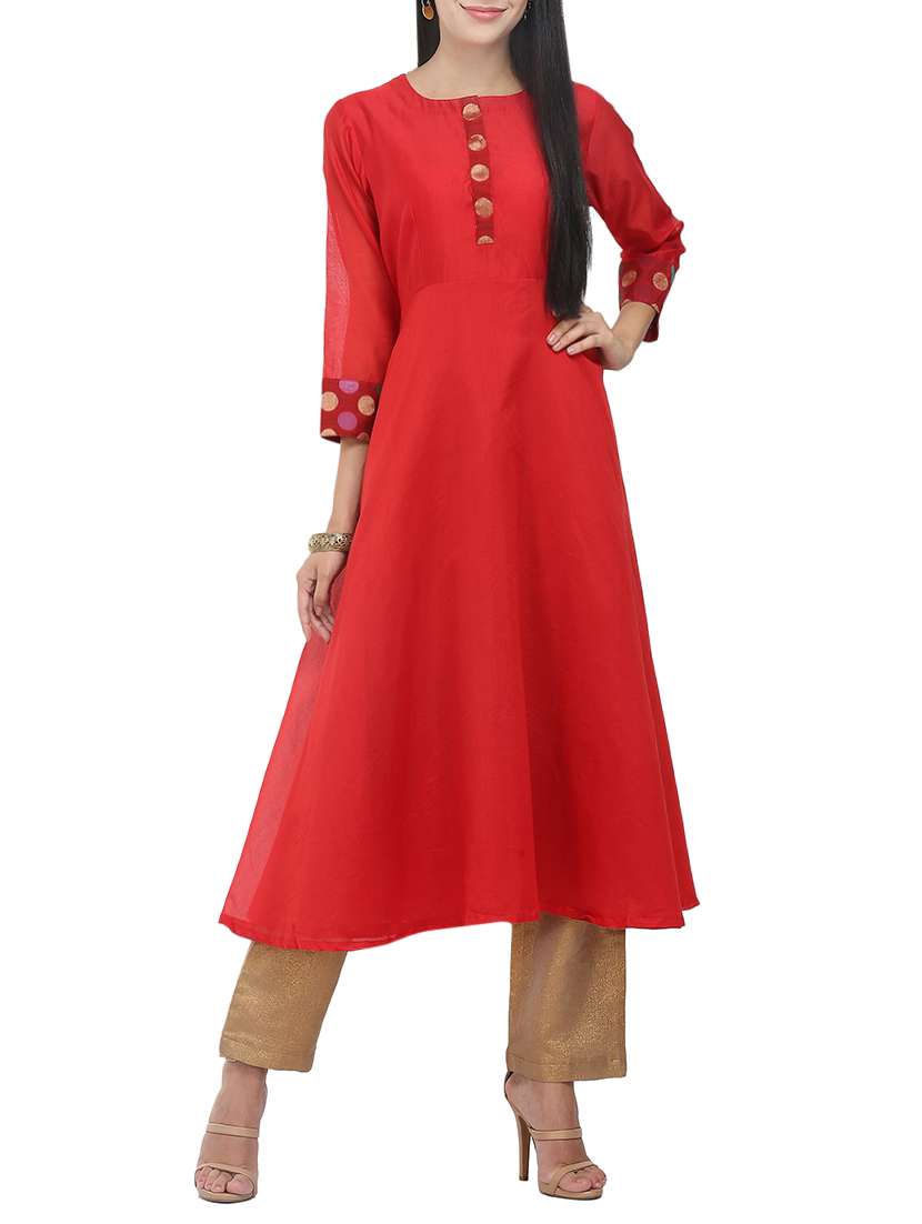 KAANCHIE NANGGIA red chanderi a-line kurta