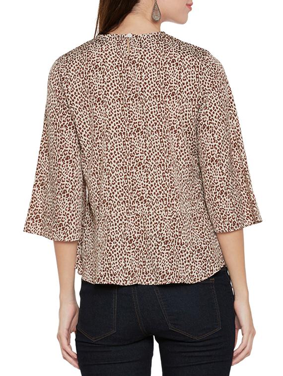 brown animal printed top - 14096312 - Standard Image - 2