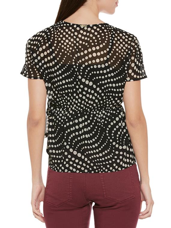 tie up waist surplice top - 14096319 - Standard Image - 2