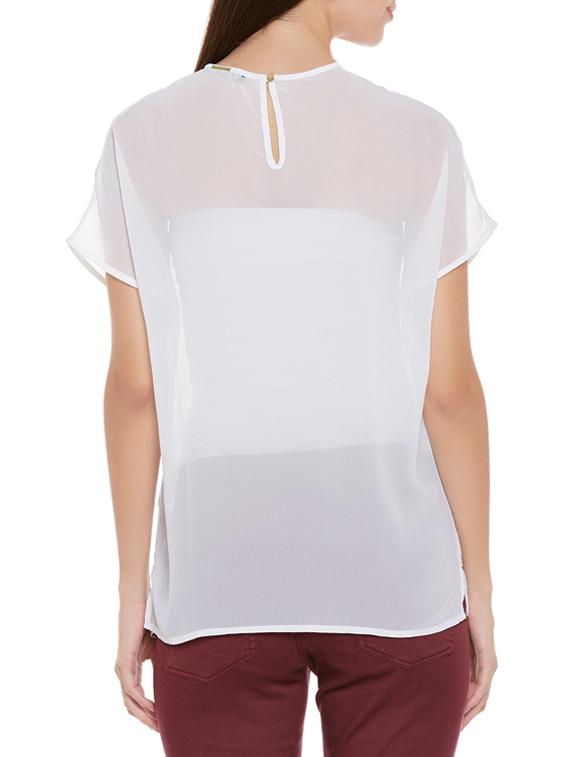lace paneled embroidered sheer top - 14096323 - Standard Image - 2