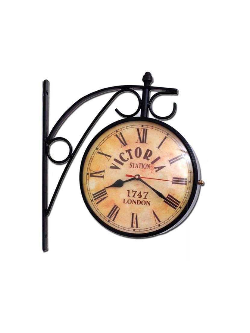 vintage staion metal wall clock by home sparkle