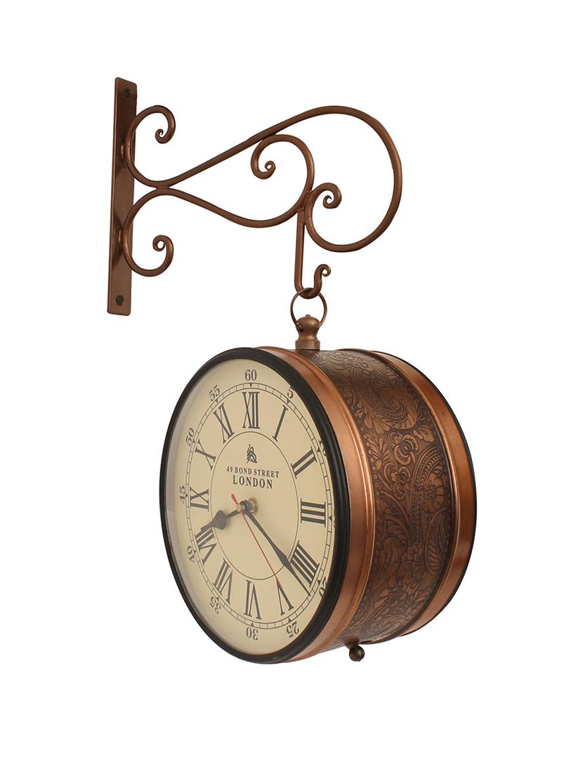 vintage two sides station metal wall clock by home sparkle - 14096981 - Standard Image - 2