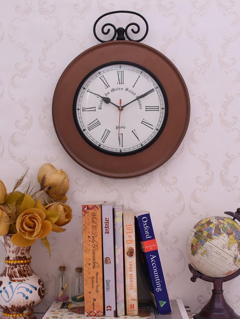 vintage iron wall clock by home sparkle - 14097041 - Standard Image - 2