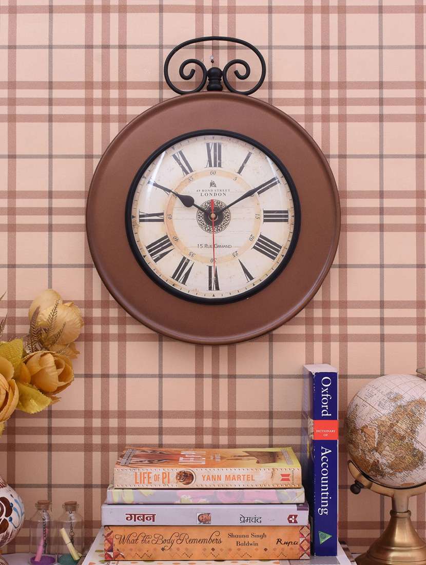 vintage iron wall clock by home sparkle - 14097046 -  Standard Image - 2