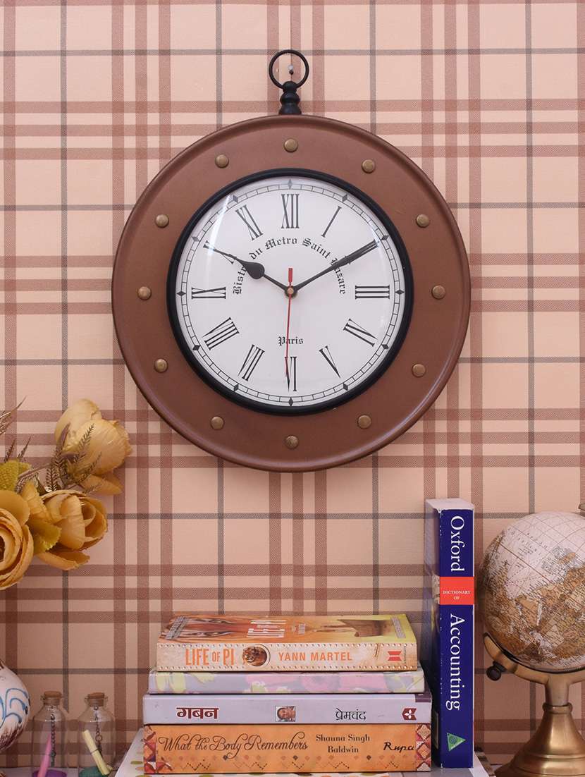 vintage iron wall clock by home sparkle - 14097084 -  Standard Image - 2