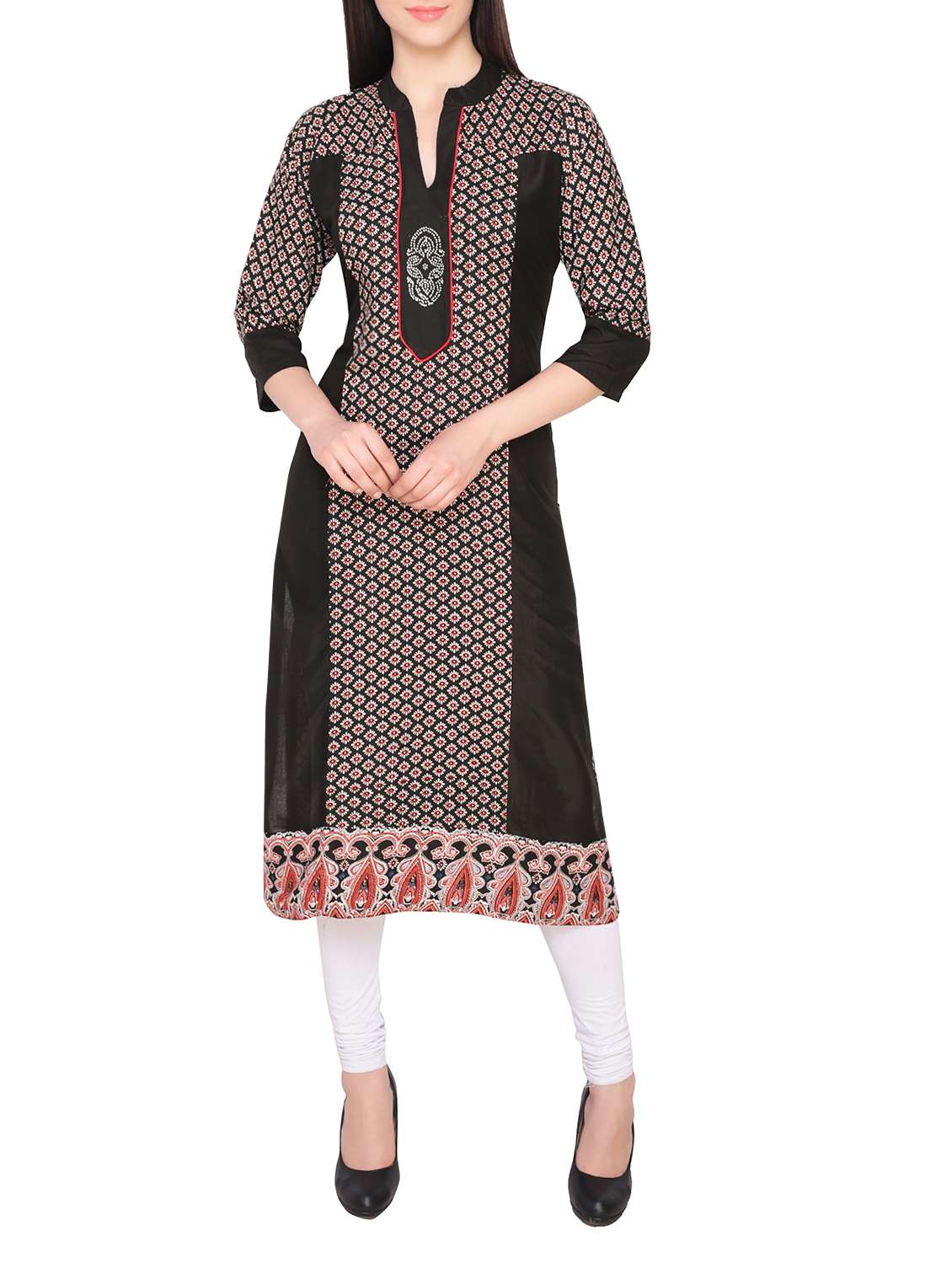 black rayon straight kurta