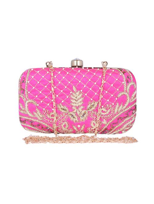 pink metal clutch - 14098055 - Standard Image - 0