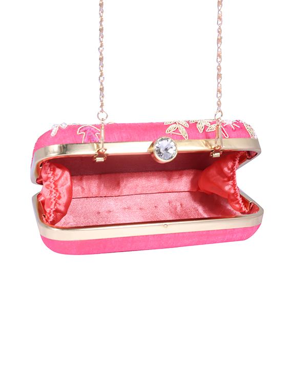 pink metal clutch - 14098059 - Standard Image - 2
