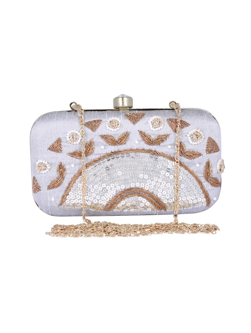 grey metal clutch - 14098065 -  Zoom Image - 0