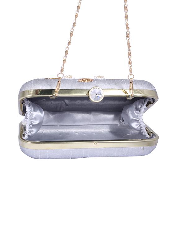 grey metal clutch - 14098065 - Standard Image - 2