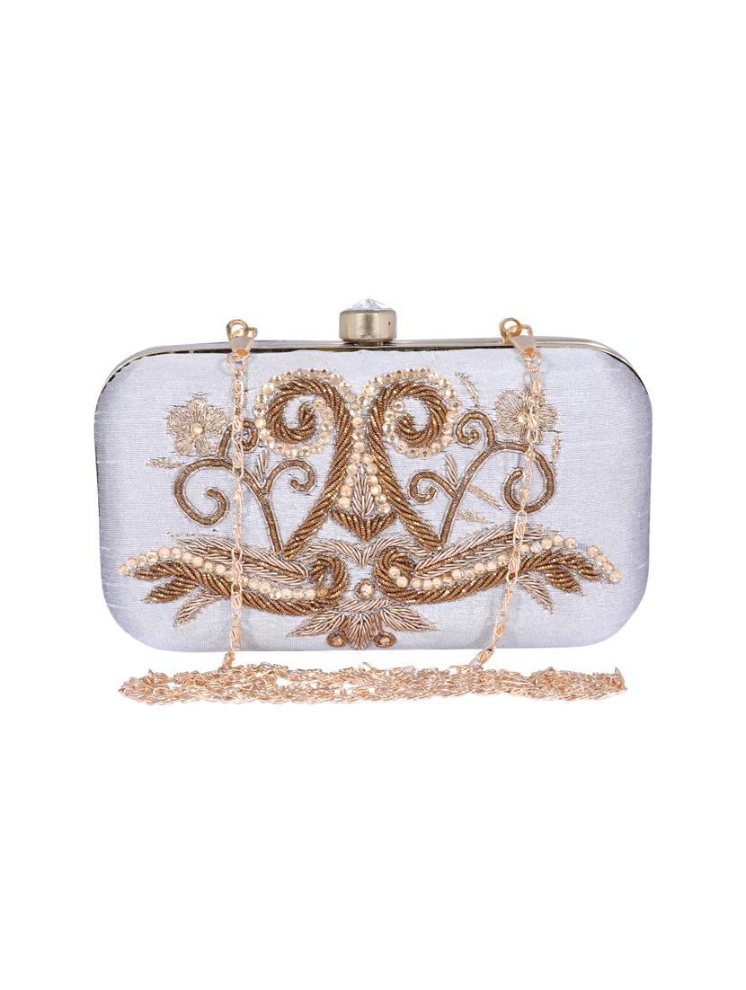 grey metal clutch - 14098067 -  Zoom Image - 0
