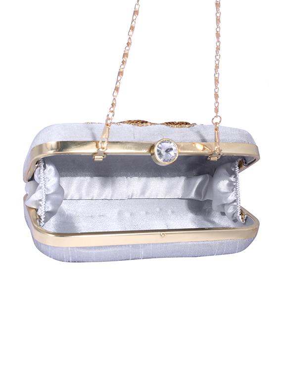 grey metal clutch - 14098067 - Standard Image - 2