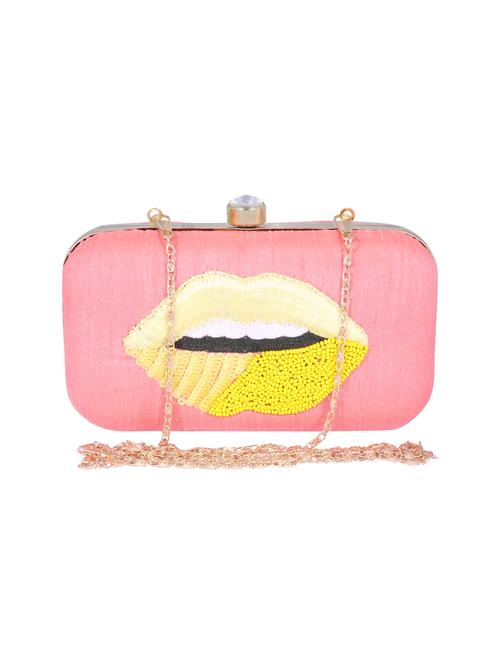 pink metal clutch - 14098069 - Standard Image - 0